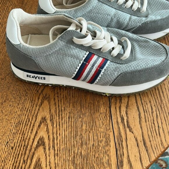 SeaVees Royal Runners Gray Athletic Shoes with White and Red Accents - Picture 7 of 10